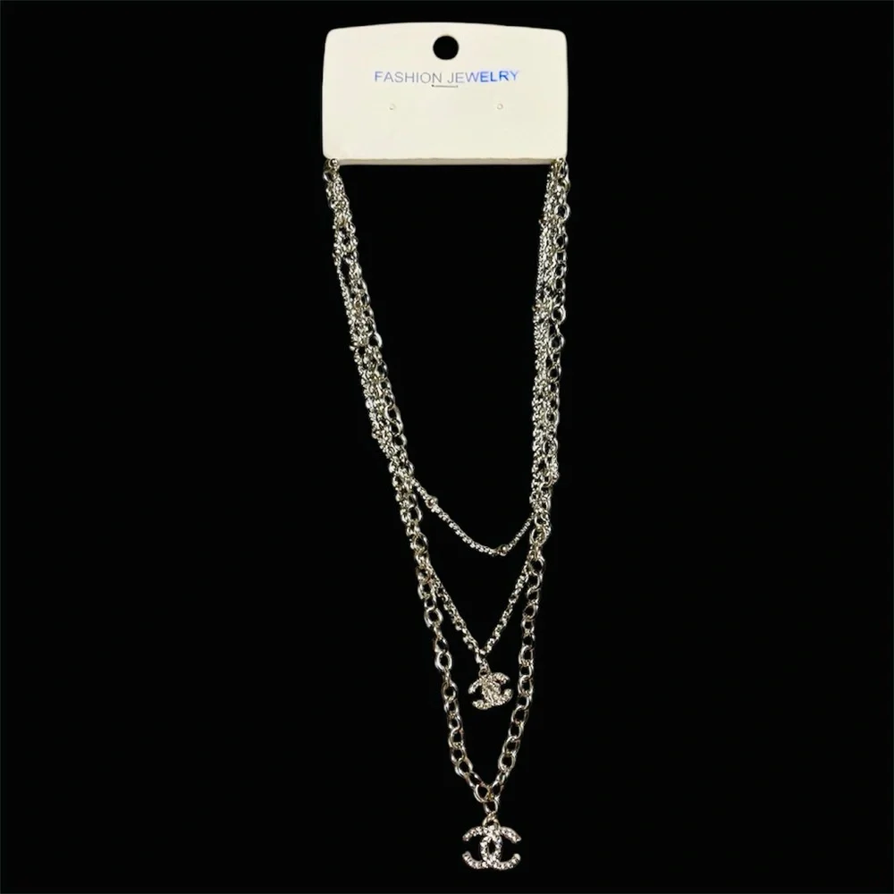Fashion Jewelry Silver Layered Necklace - Picture 1 of 1